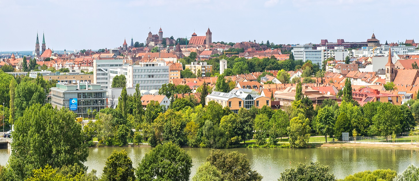 Stadtansicht Nürnberg mit Gebäude TH Nürnberg (Luftbild)